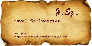 Havel Szilveszter névjegykártya